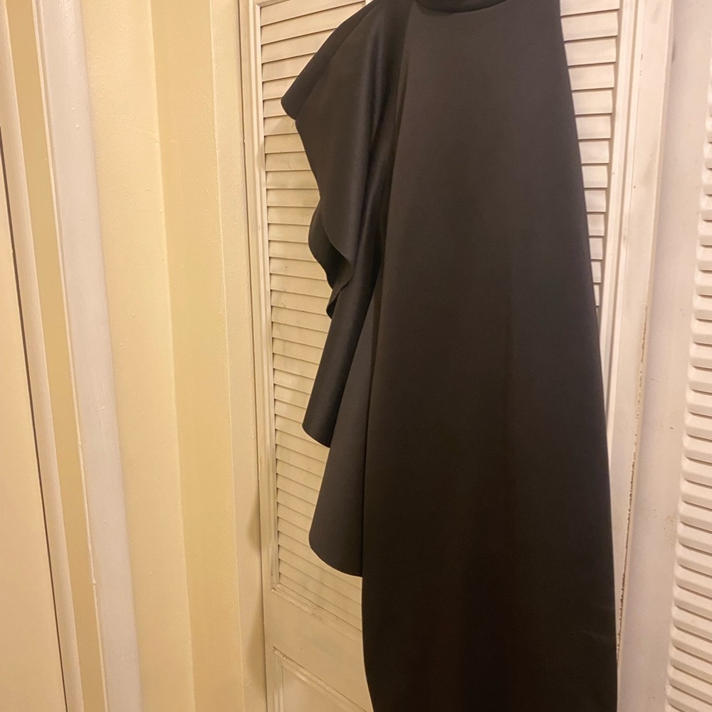 Elegant Black Ruffle Dress - Picture 2 of 4